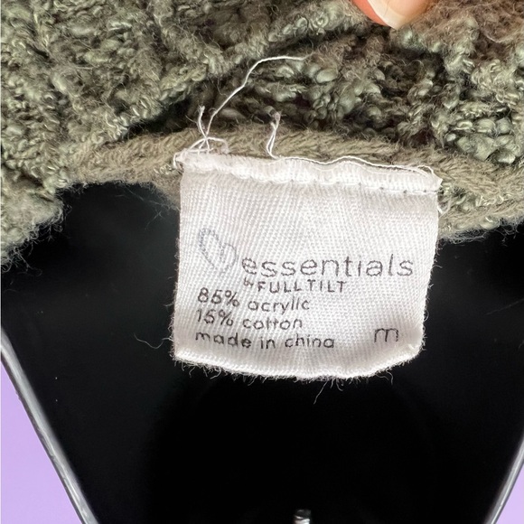 Essentials by Full Tilt green waffle knit cardigan - Picture 5 of 6